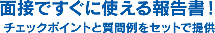 面接ですぐに使える報告書！チェックポイントと質問例をセットで提供