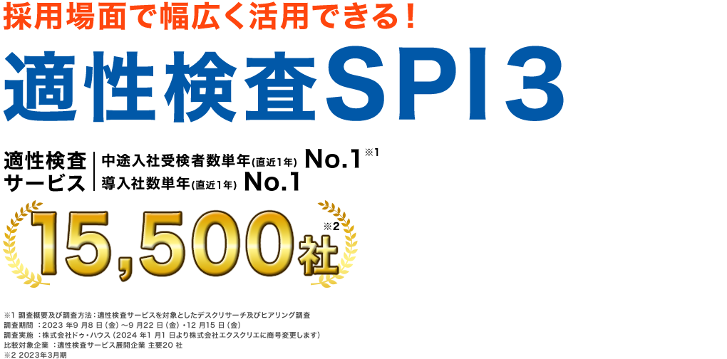 採用場面で幅広く活用できる！ 適性検査SPI3