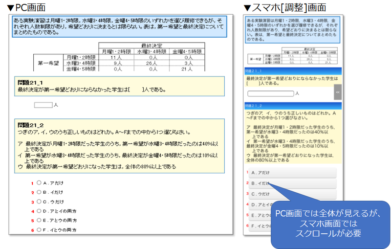 非言語検査の画面イメージ